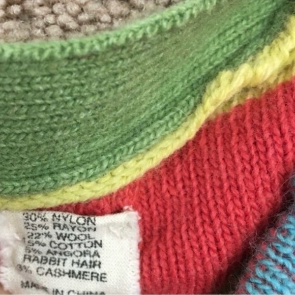 LAST CALL Anthropologie Cardigan Sweater Women’s XS Rainbow Striped - Picture 8 of 9